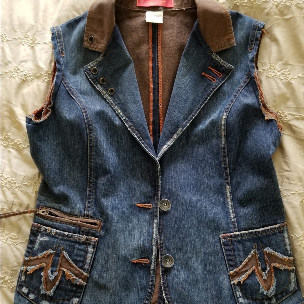 Level 99 Denim Vest Size L 100% Cotton